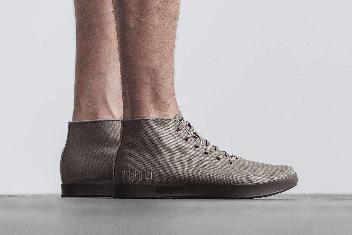 Nobull Canvas Mid Men's Trainers Brown | Australia (DS0697)